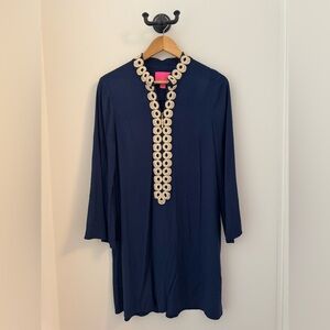 Lilly Pulitzer Navy Tunic with Gold Accents
